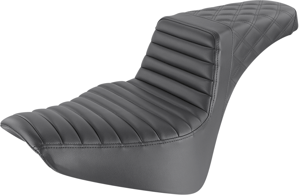 SADDLEMEN Step-Up Seat - Front Tuck-n-Roll/Rear Lattice Stitch - Black 818-33-176 — image 1