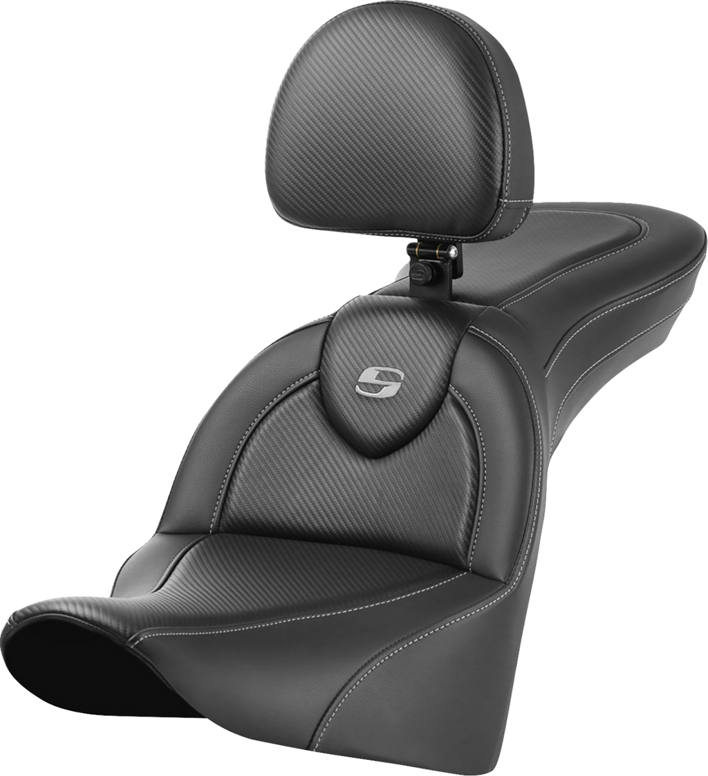 SADDLEMEN Roadsofa™ Carbon Fiber Seat - With Backrest - FL '18-'24 818-33-185BR — image 1