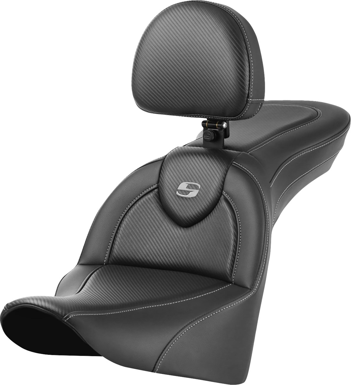 SADDLEMEN Roadsofa™ Carbon Fiber Seat - With Backrest - FL '18-'24 818-33-185BR — image 1
