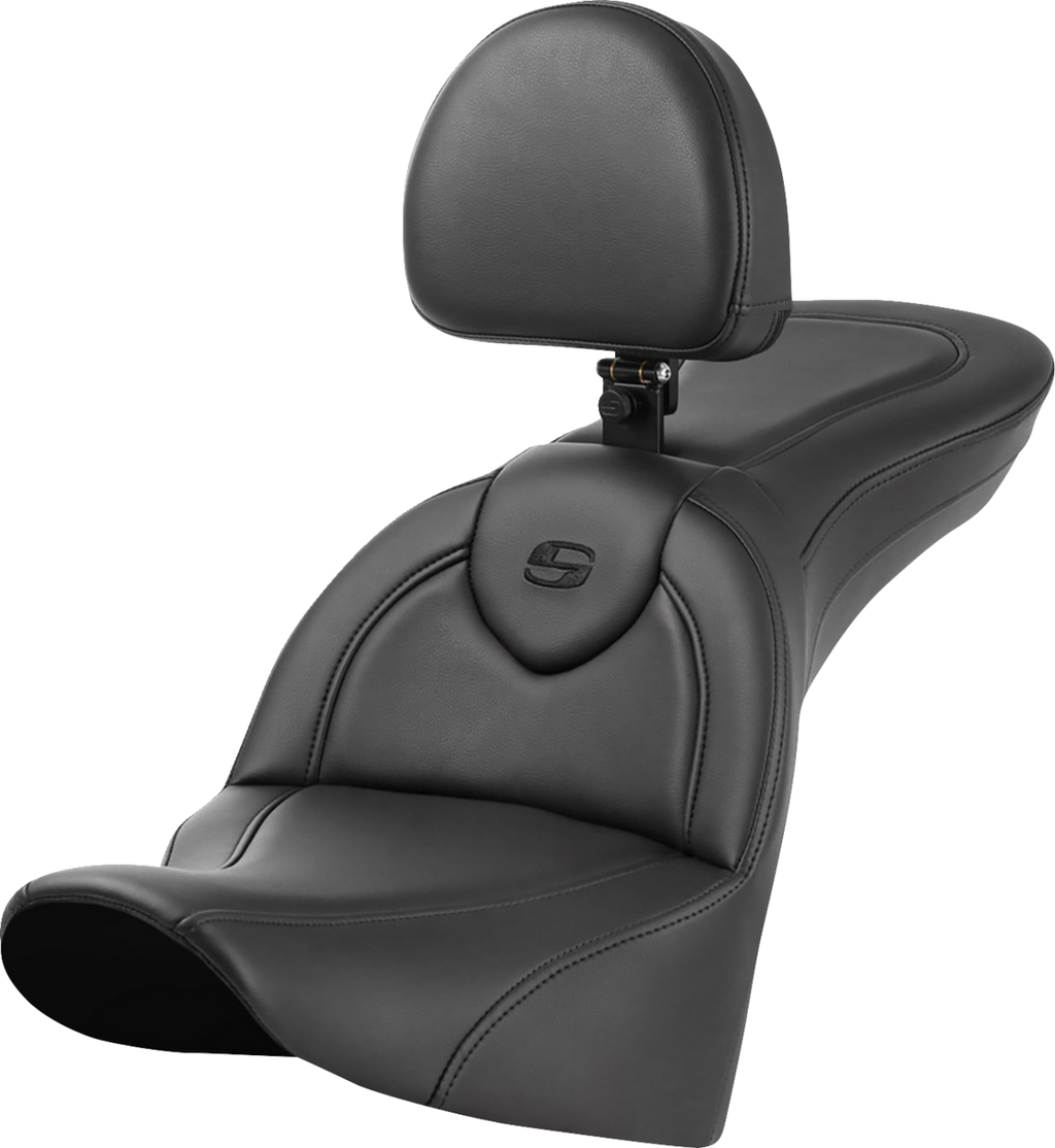 SADDLEMEN Roadsofa™ Seat - with Backrest - Plain - FL '18-'24 818-33-187BR — image 1
