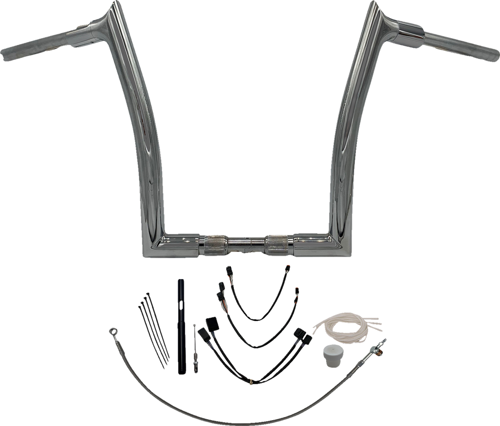 FAT BAGGERS INC. 1-1/2" EZ Install Pointed Top Handlebar Kit - 14" - Chrome 819614 — image 1