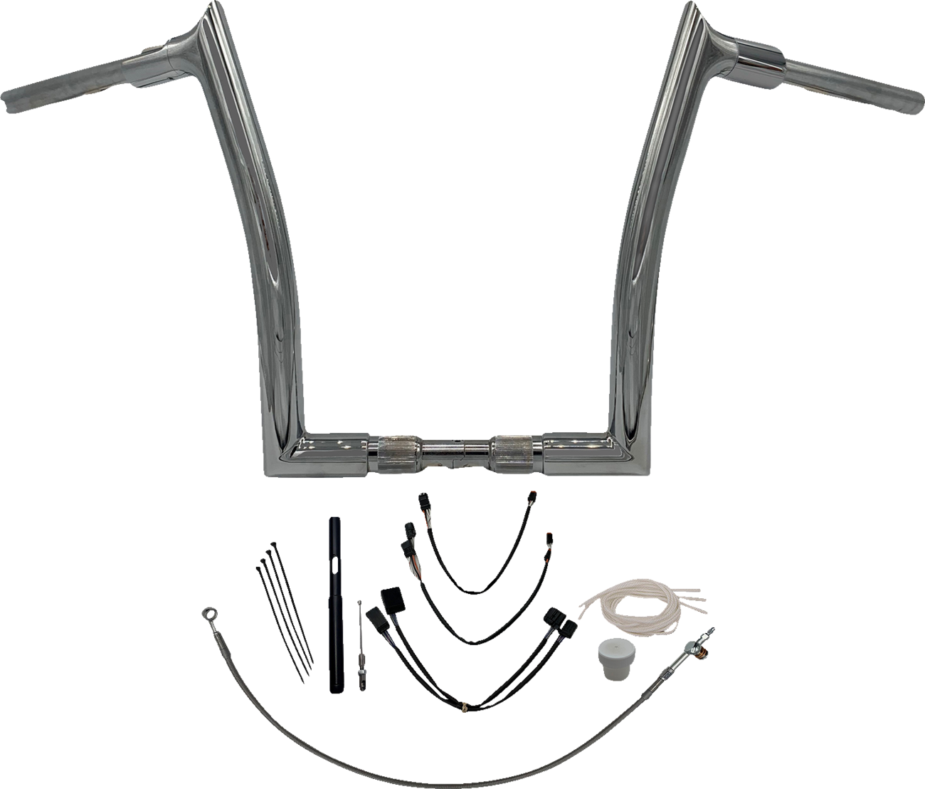 FAT BAGGERS INC. 1-1/2" EZ Install Pointed Top Handlebar Kit - 14" - Chrome 819614 — image 1