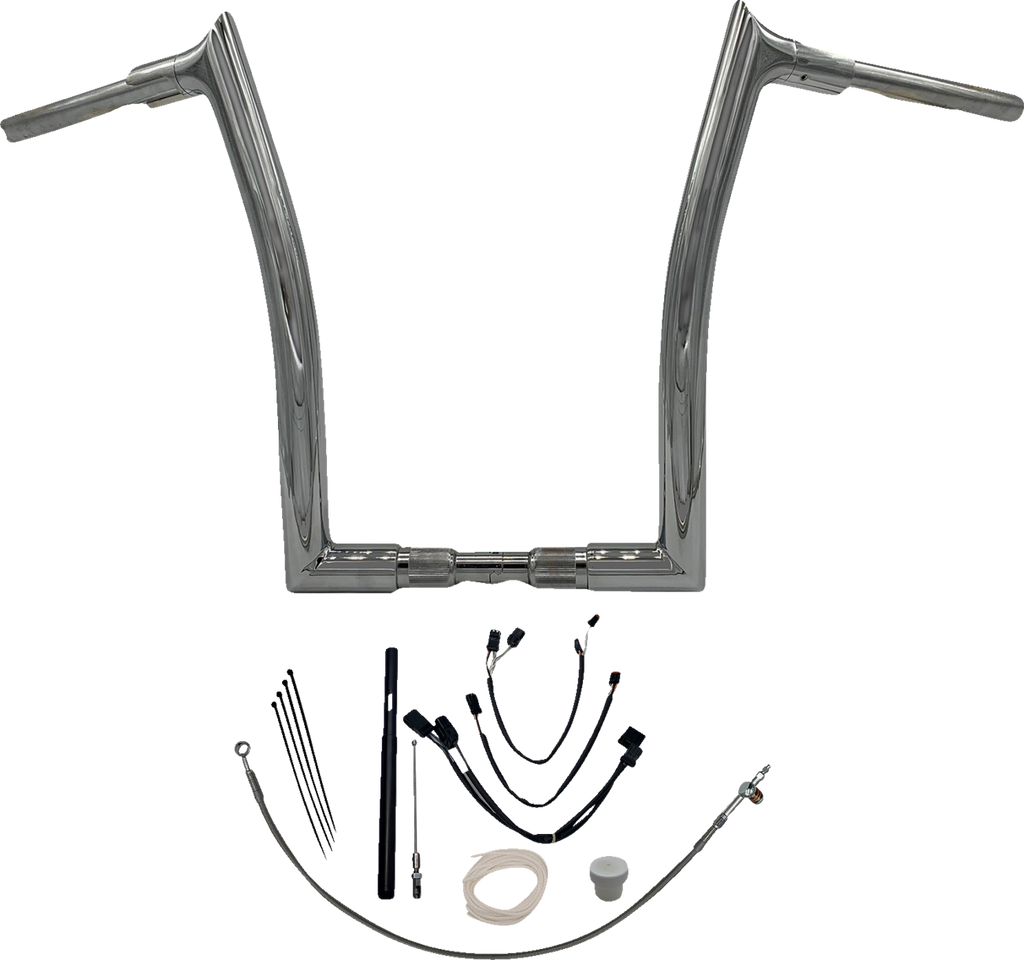 FAT BAGGERS INC. 1-1/2" EZ Install Pointed Top Handlebar Kit - 16" - Chrome 819616 — image 1