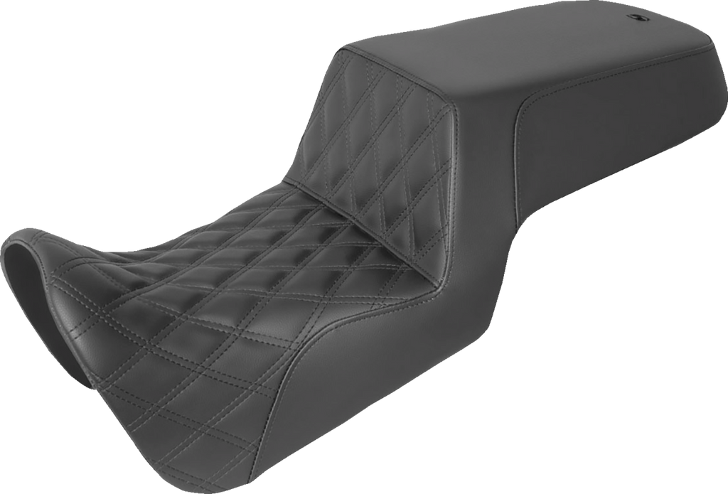 SADDLEMEN Step-Up Seat - Front Lattice Stitch/Rear Smooth - Black - Pan America '21-'24 821-34-172 — image 1