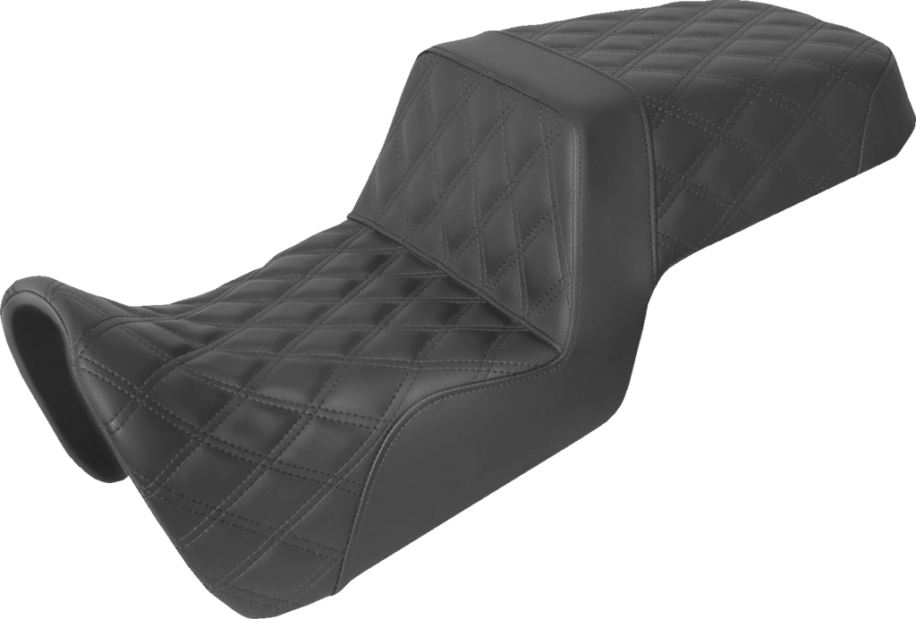 SADDLEMEN Step-Up Seat - Full Lattice Stitch - Black - Pan America '21-'24 821-34-175 — image 1