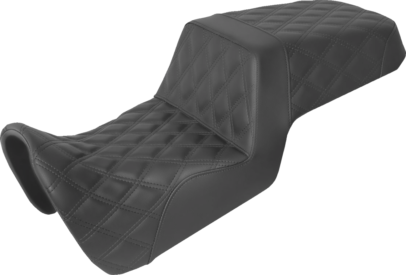 SADDLEMEN Step-Up Seat - Full Lattice Stitch - Black - Pan America '21-'24 821-34-175 — image 1