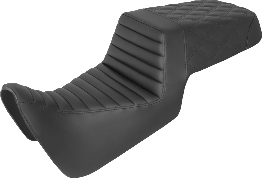 SADDLEMEN Step-Up Seat - Front Tuck-n-Roll/Rear Lattice Stitch - Black - Pan America '21-'24 821-34-176 — image 1