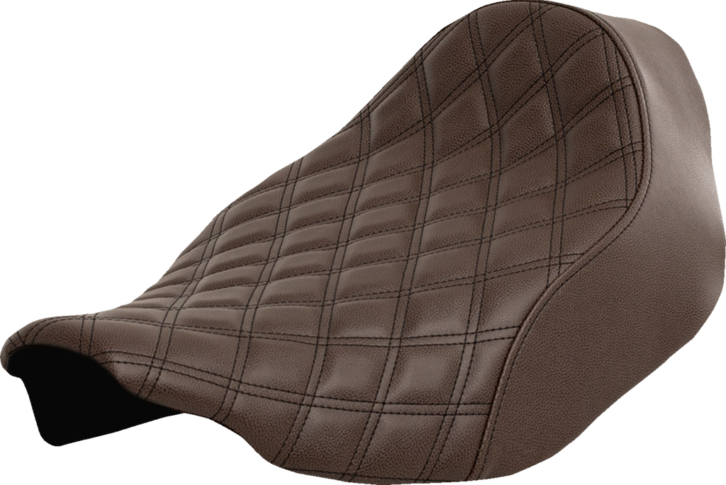 SADDLEMEN Renegade™ Solo Seat - Lattice Stitched - Brown - FLT/FLH '23-'24 823-07-002BLS — image 1