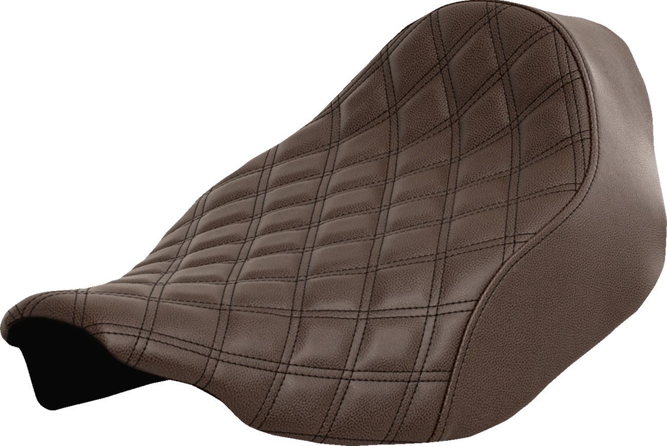 SADDLEMEN Renegade™ Solo Seat - Lattice Stitched - Brown - FLT/FLH '23-'24 823-07-002BLS — image 1