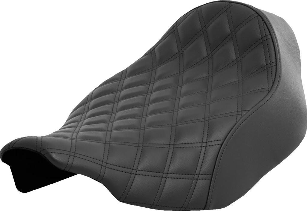 SADDLEMEN Renegade™ Solo Seat - Lattice Stitched - Black - FLT/FLH '23-'24 823-07-002LS — image 1