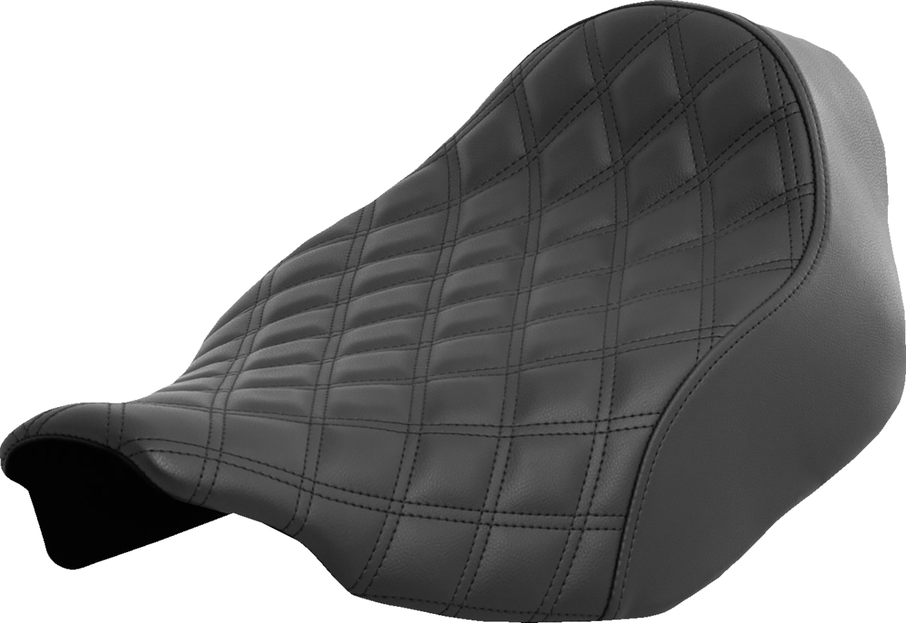 SADDLEMEN Renegade™ Solo Seat - Lattice Stitched - Black - FLT/FLH '23-'24 823-07-002LS — image 1