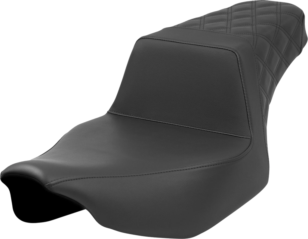 SADDLEMEN Step-Up Seat - Rear Lattice Stitch - Black - FL '23-'24 823-07-173 — image 1