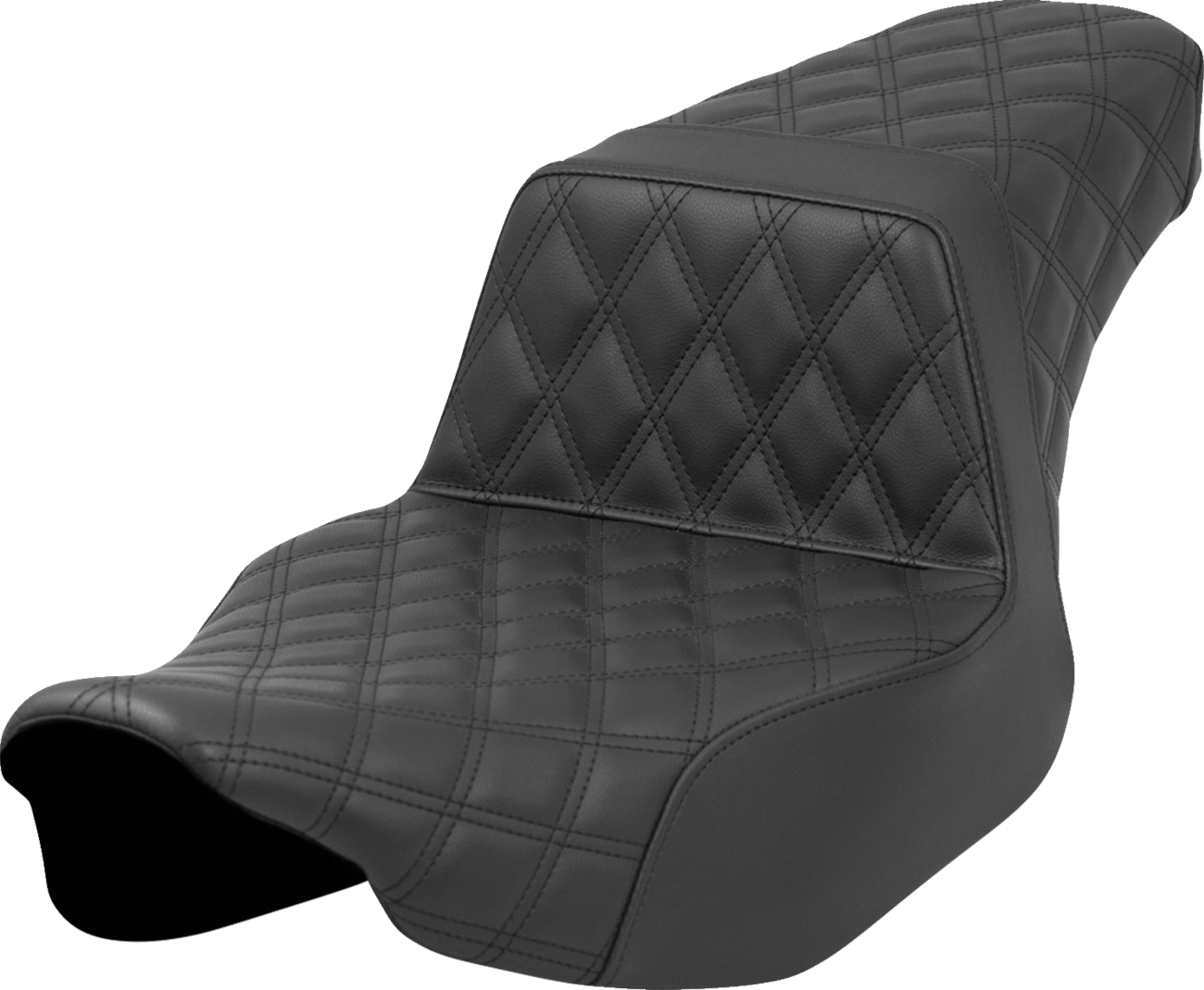 SADDLEMEN Step-Up Seat - Front/Rear Lattice Stitch - Black - FL '23-'24 823-07-175 — image 1