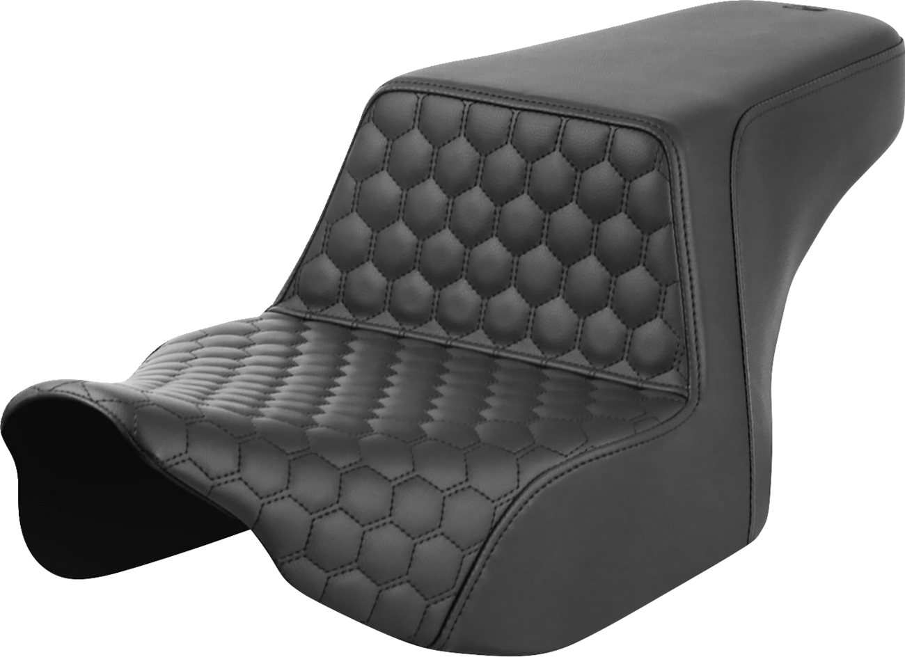 SADDLEMEN Step-Up Seat - Front Honeycomb - Black Stitching - FL '23-'24 823-07-17700 — image 1
