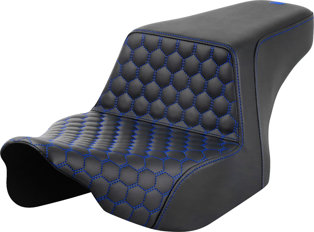 SADDLEMEN Step-Up Seat - Front Honeycomb - Blue Stitching - FL '23-'24 823-07-17701 — image 1