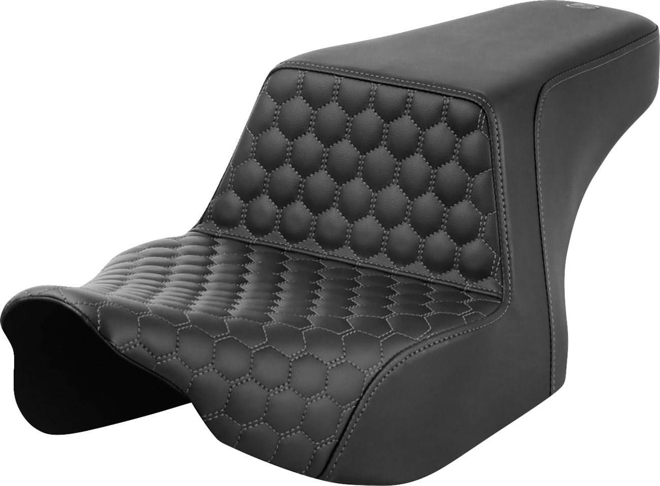 SADDLEMEN Step-Up Seat - Front Honeycomb - Gray Stitching - FL '23-'24 823-07-17702 — image 1