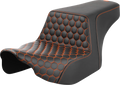 SADDLEMEN Step-Up Seat - Front Honeycomb - Orange Stitching - FL '23-'24 823-07-17703 — image 1