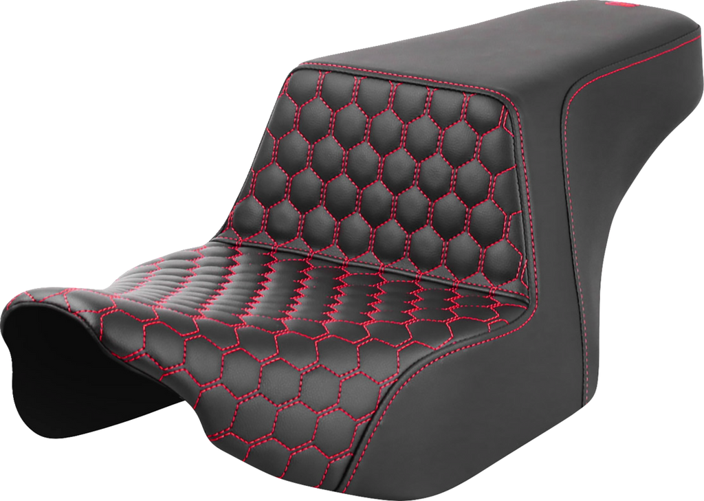 SADDLEMEN Step-Up Seat - Front Honeycomb - Red Stitching - FL '23-'24 823-07-17704 — image 1