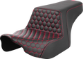 SADDLEMEN Step-Up Seat - Front Honeycomb - Red Stitching - FL '23-'24 823-07-17704 — image 1