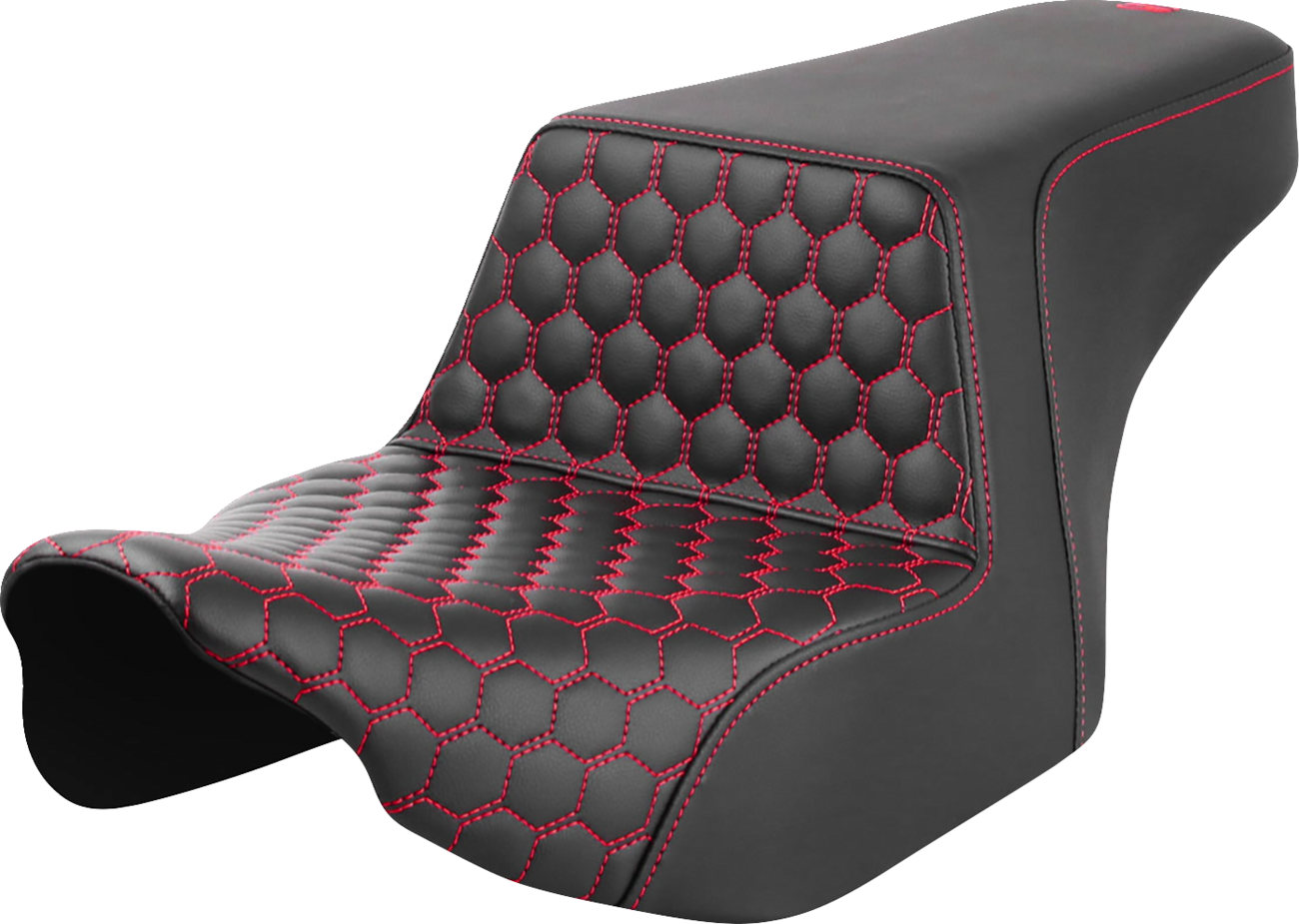 SADDLEMEN Step-Up Seat - Front Honeycomb - Red Stitching - FL '23-'24 823-07-17704 — image 1