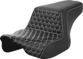 SADDLEMEN Step-Up Seat - Front Honeycomb - White Stitching - FL '23-'24 823-07-17706 — image 1