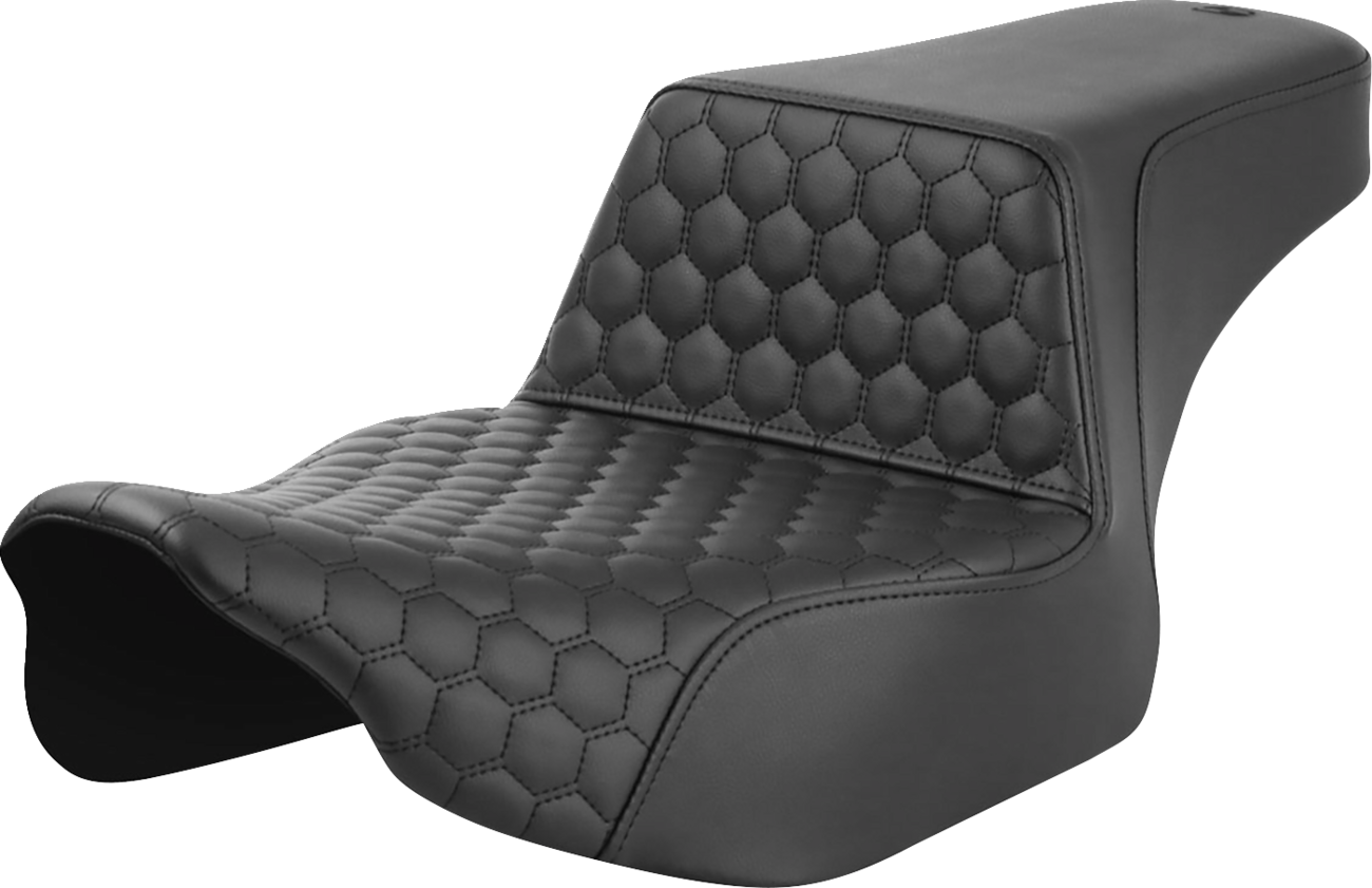 SADDLEMEN Step-Up Seat - Extended Reach - Front Honeycomb - Black Stitch - FL '23-'24 823-07-17800 — image 1