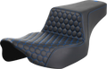 SADDLEMEN Step-Up Seat - Extended Reach - Front Honeycomb - Blue Stitch - FL '23-'24 823-07-17801 — image 1