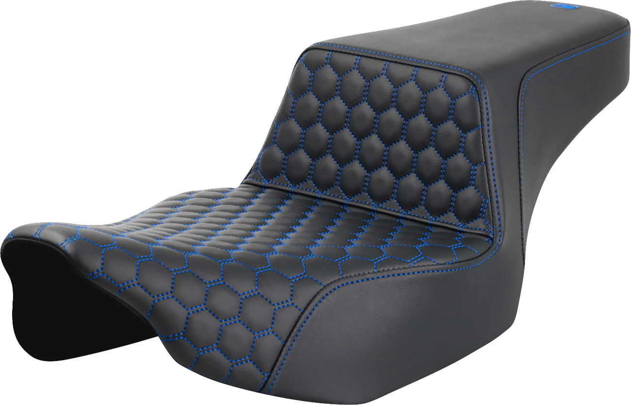 SADDLEMEN Step-Up Seat - Extended Reach - Front Honeycomb - Blue Stitch - FL '23-'24 823-07-17801 — image 1