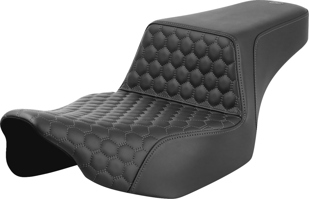 SADDLEMEN Step-Up Seat - Extended Reach - Front Honeycomb - Gray Stitch - FL '23-'24 823-07-17802 — image 1