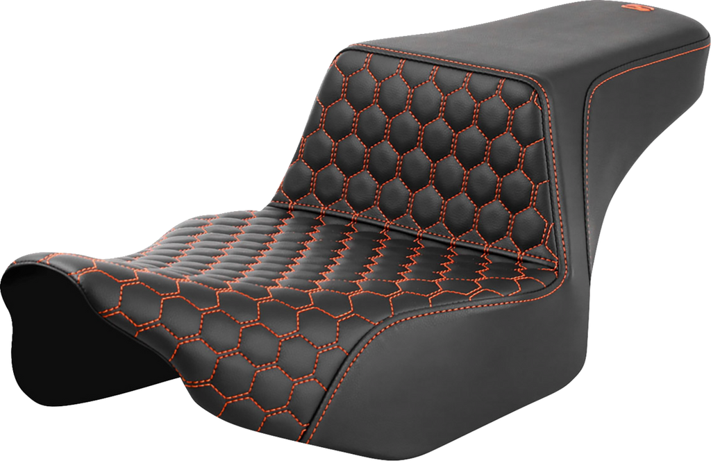 SADDLEMEN Step-Up Seat - Extended Reach - Front Honeycomb - Orange Stitch - FL '23-'24 823-07-17803 — image 1