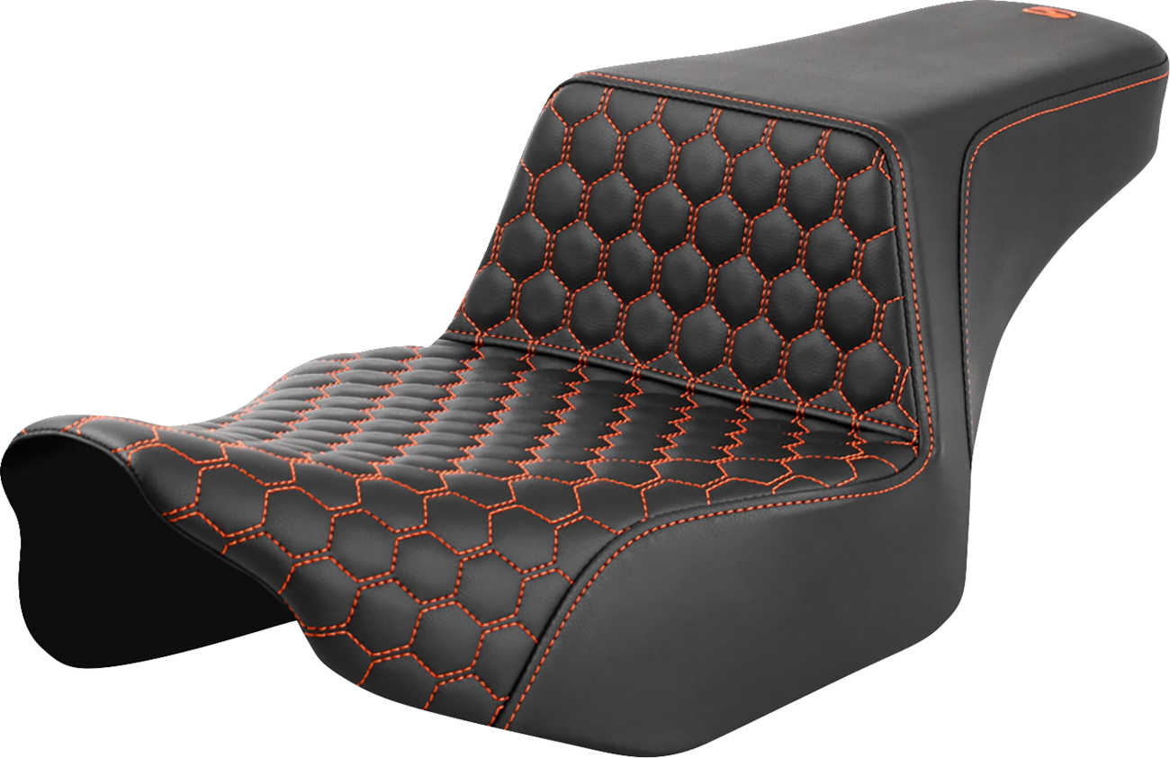 SADDLEMEN Step-Up Seat - Extended Reach - Front Honeycomb - Orange Stitch - FL '23-'24 823-07-17803 — image 1