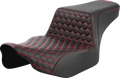 SADDLEMEN Step-Up Seat - Extended Reach - Front Honeycomb - Red Stitch - FL '23-'24 823-07-17804 — image 1
