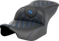SADDLEMEN Roadsofa™ Seat - without Backrest - Blue Lattice Stitch - FLTR/FLHX '23-'24 823-07-18201 — image 1