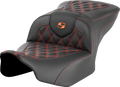SADDLEMEN Roadsofa™ Seat - without Backrest - Orange Lattice Stitch - FLTR/FLHX '23-'24 823-07-18203 — image 1