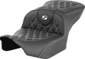 SADDLEMEN RoadSofa™ Seat - without Backrest - Lattice Stitch - White Stitch - FLTR/FLHX '23-'24 823-07-18206 — image 1