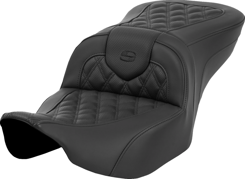 SADDLEMEN Heated Roadsofa™ Seat - Lattice Stitch - w/o Backrest - FLT/FLH '23-'24 823-07-182A0 — image 1