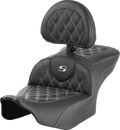 SADDLEMEN RoadSofa™ Seat - with Backrest - Lattice Stitch - Silver Stitch - FLTR/FLHX '23-'24 823-07-182B5 — image 1