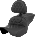 SADDLEMEN Roadsofa™ Seat - with Backrest - Lattice Stitch - Black - FL '23-'24 823-07-182BR — image 1