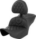 SADDLEMEN Heated Roadsofa™ Seat - Lattice Stitch - w/ Backrest - FLT/FLH '23-'24 823-07-182C0 — image 1