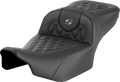 SADDLEMEN Roadsofa™ Extended Reach Seat - without Backrest - Lattice Stitch - Gray Stitch - FLTR/FLHX '23-'24 823-07-18402 — image 1