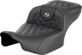 SADDLEMEN Roadsofa™ Extended Reach Seat - without Backrest - Lattice - Silver Stitch - FLTR/FLHX '23-'24 823-07-18405 — image 1