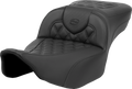 SADDLEMEN Heated RoadSofa™ Seat - Extended Reach - Lattice Stitch - w/o Backrest - FLT/FLH ’23-‘24 823-07-184A0 — image 1