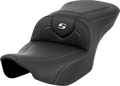 SADDLEMEN Roadsofa™ Seat - Carbon Fiber - Silver Stitch/Silver Logo - without Backrest - FL '23-'24 823-07-185 — image 1