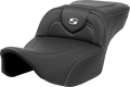 SADDLEMEN Roadsofa™ Extended Reach Seat - Carbon Fiber - Silver Stitch/Silver Logo - no Backrest - FL '23-'24 823-07-186 — image 1