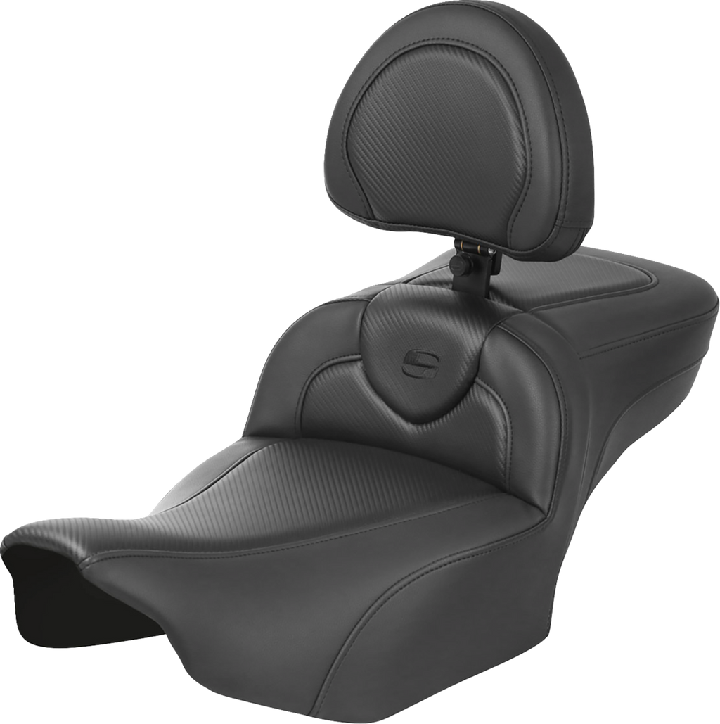SADDLEMEN Roadsofa™ Extended Reach Seat - with Backrest - Carbon Fiber - FLTR/FLHX '23-'24 823-07-186B0 — image 1