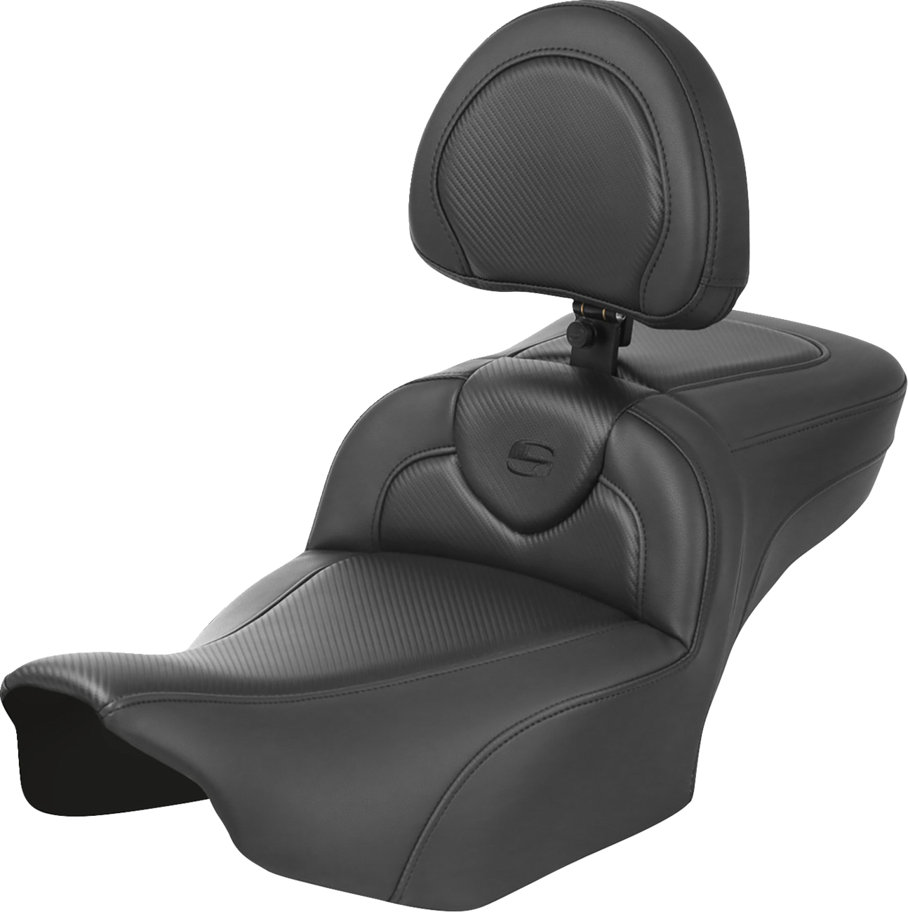 SADDLEMEN Roadsofa™ Extended Reach Seat - with Backrest - Carbon Fiber - FLTR/FLHX '23-'24 823-07-186B0 — image 1