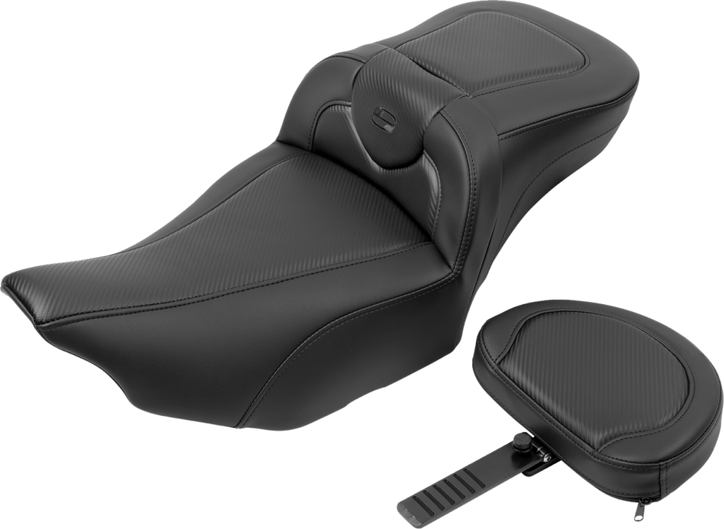 SADDLEMEN Roadsofa™ Extended Reach Seat - with Backrest - Carbon Fiber - FLTR/FLHX '23-'24 823-07-186B0 — image 2