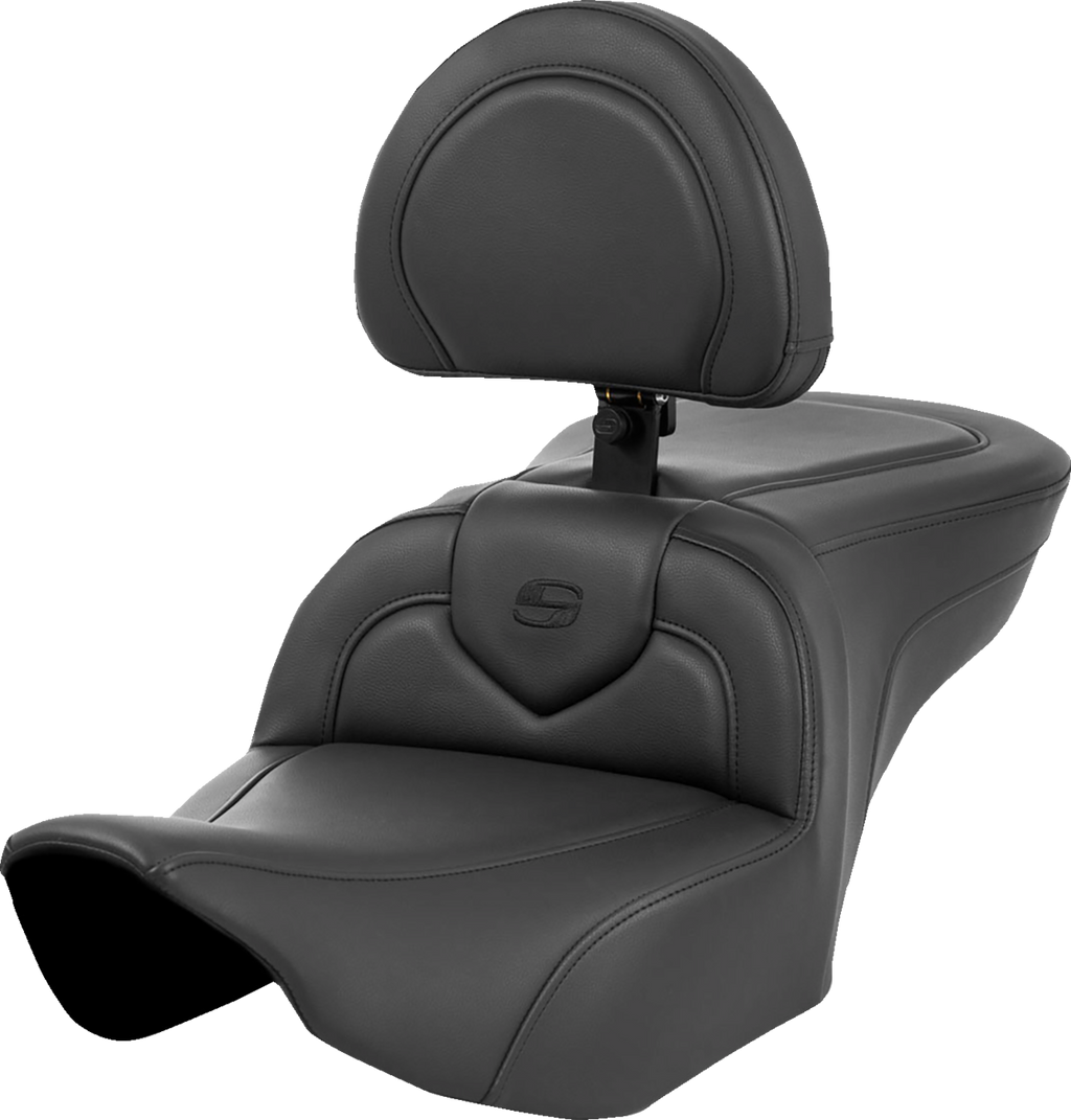 SADDLEMEN Roadsofa™ Seat - with Backrest - Black Stitching - FL '23-'24 823-07-187BR — image 1
