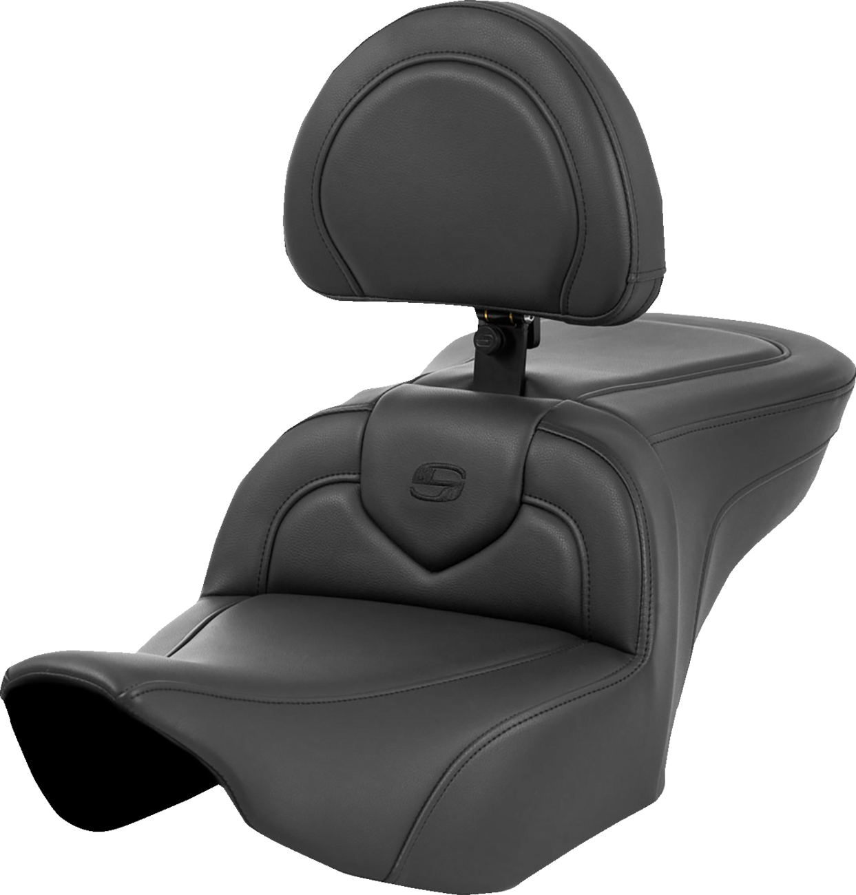 SADDLEMEN Roadsofa™ Seat - with Backrest - Black Stitching - FL '23-'24 823-07-187BR — image 1