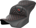 SADDLEMEN Roadsofa™ Seat - without Backrest - Honeycomb - Red Stitch - FLTR/FLHX '23-'24 823-07-18904 — image 1